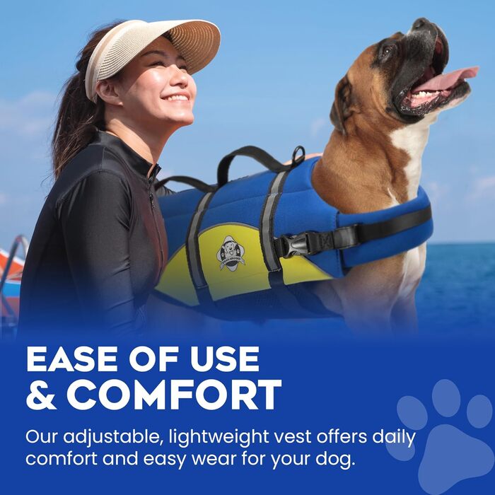 Рятувальний жилет для собак Paws Aboard, неопрен, синій/жовтий