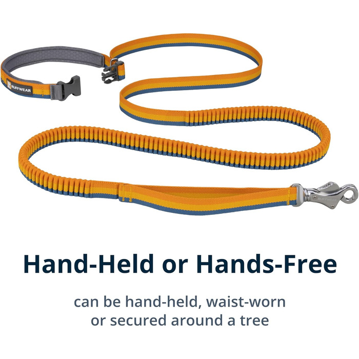 Повідок Ruffwear Roamer Bungee для собак, біг, велопрогулянки, туризм, ручний або безручний, жовтий, 1.7–2.1 м