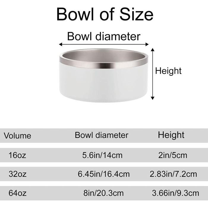 Персоналізований миска для собак та котів - нержавіюча сталева годівниця з іменем, антиковзаюча миска для собак та котів, поїльник для води (білий)