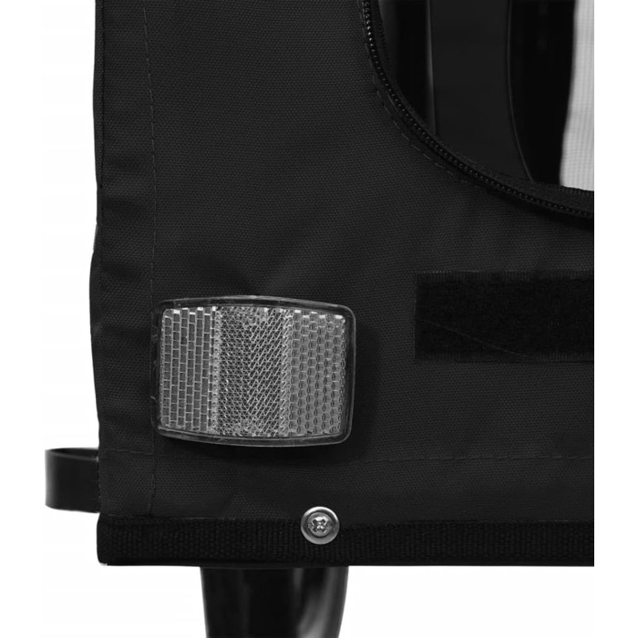 Причіп для собак VidaXL, причіп для тварин з відбивачами та прапорцем, вантажопідйомність 45 кг, Oxford-тканина, чорний (125 x 63 x 66 см)