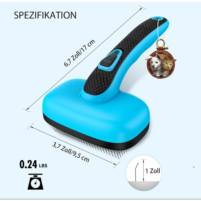 Набір для догляду за собаками (5 шт.) – щітка для видалення линяючої шерсті для собак і котів з короткою та довгою шерстю. Видаляє відмерле волосся та запобігає сплутуванню. Колір: блакитний