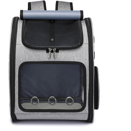 PETCUTE Рюкзак для собак і котів, дихаючий, знімний килимок, складаний, регульований, сірий