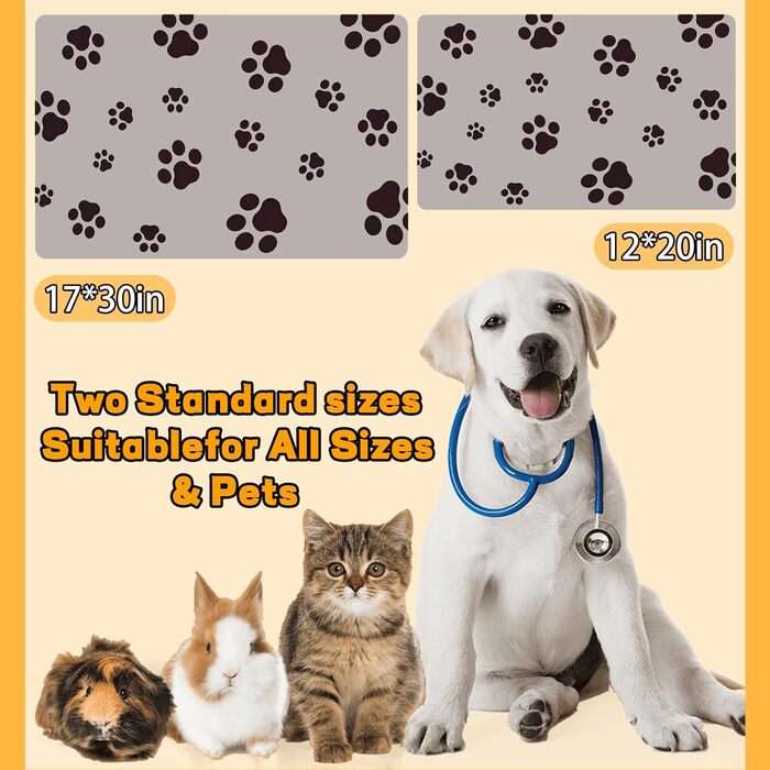 Килимок для годування собак, вбираючий, вологостійкий, 45 x 75 см (Коричневий)