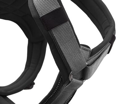 Нашийник для собак HUNTER Maldon, чорний/сірий, XS: м'який, комфортний, з 3M Scotchlite, 4-разове регулювання, з м'яким ручним захопленням