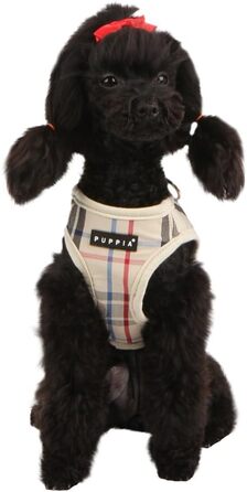 Шлея Puppia Junior для маленьких собак, беж, м'яка, проти ривків, M