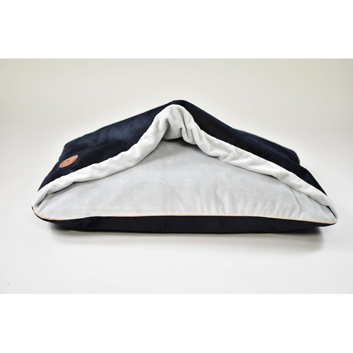 М'яке ліжко для собак та котів середнього та малого розміру з капюшоном, неслизьке, миється, дизайн Lauren, NEL (M 80 x 60 см), чорний колір