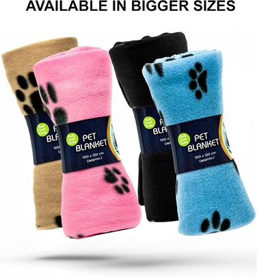 М'яка тепла флісова ковдра з відбитками лап для котів, цуценят та собак, пральна, для подорожей (Бежева, 70 x 73 см, 1 шт.)