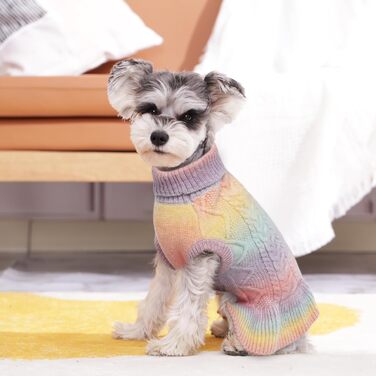 Теплий зимовий/осінній пуловер для собак середнього розміру для дівчаток, пуловер для цуценят, персоналізований пуловер з градієнтом рожевого кольору, X-Large