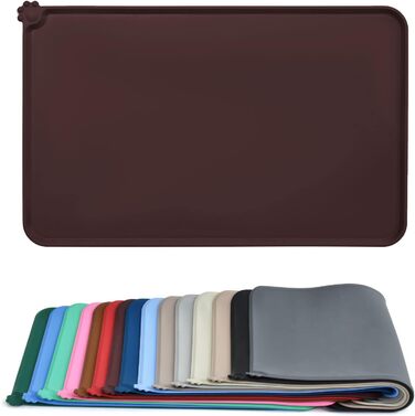 Силіконовий килимок для годування собак та котів AUDWUD, водонепроникний, антиковзкий, 61x41 см, темно-коричневий