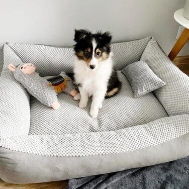 Квіткове ліжко для котів та собак 4L Textil Teo: м'яке, зручне, миється, 60x40 см, сірий колір