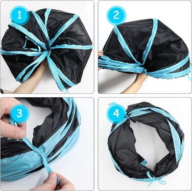 Туннель для котів Katze Spielzeug - іграшка-тунель для кошенят, цуценят та кроликів. Чорний, складаний.