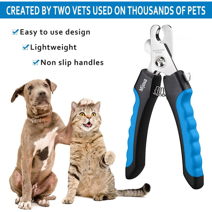 Професійний кусачки для собак та котів, безпечні кусачки для догляду за нігтями, блакитні