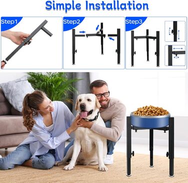 Підставка для корму для собак Triangle, регульована висота, метал, стабільна та протиковзна