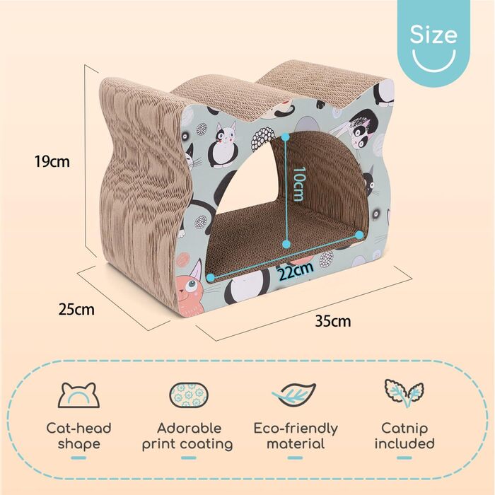 Кігтеточка для котів Nobleza з картону, дизайн 