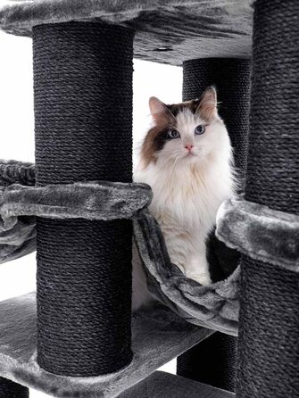 Драбина для котів Petrebels Skyline XXL, 186 см, чорна. Підходить для великих котів, таких як Мейн-кун