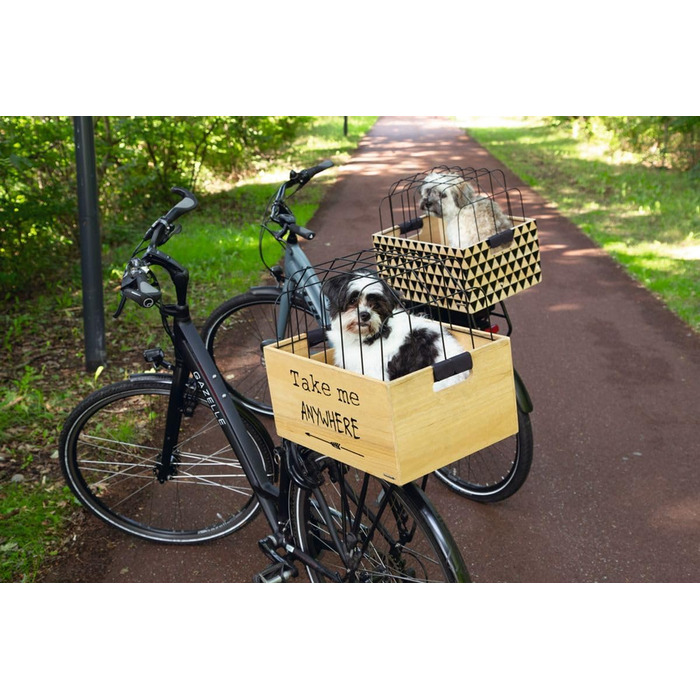 Дерев'яний велосипедний кошик Beeztees K&Bz, 45 x 33 x 45 см, чорний