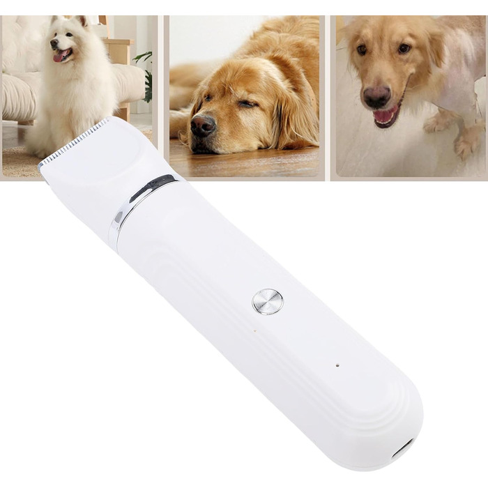 Набір для грумінгу собак Haofy: 4-в-1, бездротовий триммер з LCD-дисплеєм, шумовидалення, для професійного догляду за шерстю котів та собак (білий)