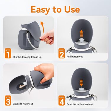 Поїлка для собак Billionchains, 765.4 г, велика ємність, портативна, для подорожей та активного відпочинку