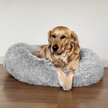 М'яке ліжко для собак та котів Alaska Grey, велике, 81 см, знімний чохол, неслизьке, машинне прання