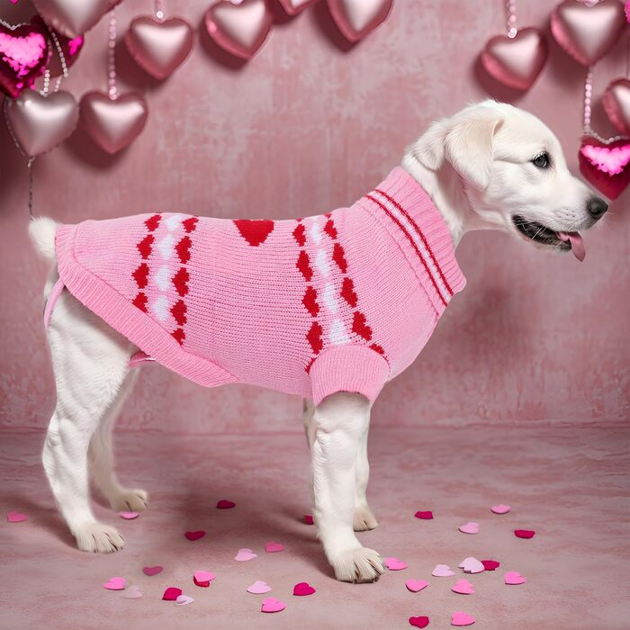 Теплий в'язаний зимовий пуловер для собак з коміром-горловиною, підходить для котів та цуценят, розмір Small