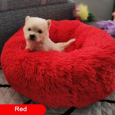 М'яке ліжко-гніздишко для собак та котів, ліжко-диванчик, 70см, червоний колір