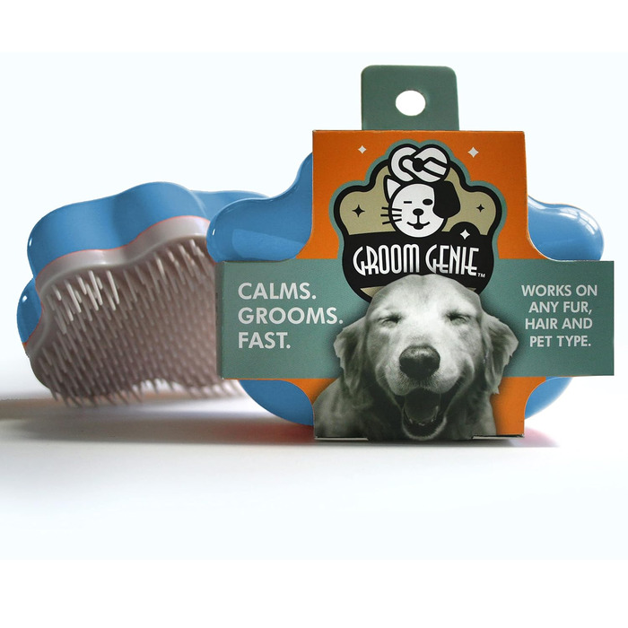 Масажна щітка для собак та котів з довгим та коротким волоссям, 10,2 см, Royal Relief Blue