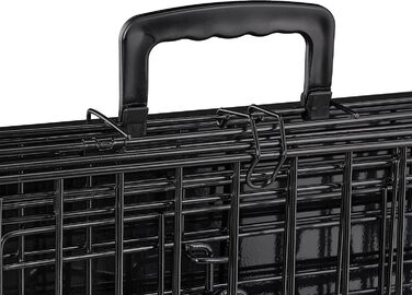 Клітка для собак Relaxdays: для дому та автомобіля, HBT 87x122x80 см, сталева, чорна, з ручкою та двома дверцятами (розміри 62x92x68 см)