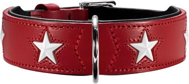 Нашийник для собак HUNTER MAGIC STAR, шкіряний, зірки, м’який, червоний, 60 см (M-L)