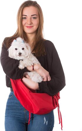 Трагеля для собак та котів PillowPrim - переноска для тварин на плечі, червона