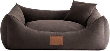 Лежак для собак Sofa Sun, 100x80 см, темно-коричневий, 6 розмірів, 4 кольори, м'який диван для собак, подушка, кошик
