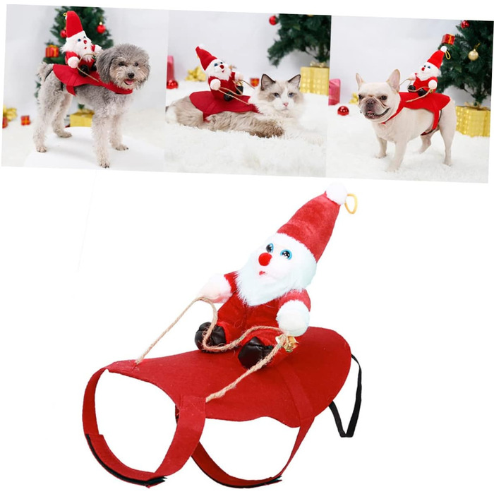 Костюм для собаки FRCOLOR: теплий зимовий наряд для собак та котів, костюм Святого Миколая, теплий зимовий одяг для тварин, розмір XL