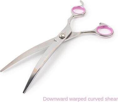 Набір професійних ножиць для грумінгу собак та котів, вигнуті ножиці, нержавіюча сталь (рожевий)