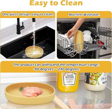 Набори мисок для котів та собак Bebeibon: силіконові, неслизькі, 330 мл, 2 шт. (жовті)