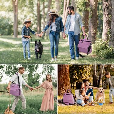 Переносна сумка для тварин, схвалена авіакомпаніями, комплект для подорожей з собакою/кішкою на вихідні, рожевого кольору (41 x 20 x 36 см)