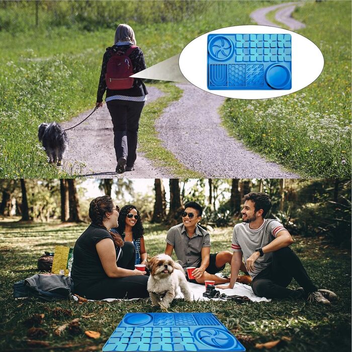 Килимок для годування собак та котів Slow Feeder з силікону, блакитний