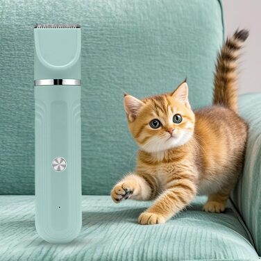 Триммер для собак | Набір для догляду за шерстю 4-в-1, акумуляторний, регульована щітка для цуценят, зелений