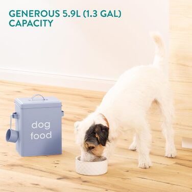 Контейнер для корму для собак Navaris з кришкою та лопаткою - синій