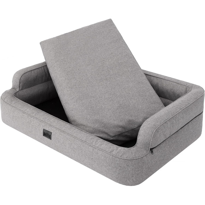 Ліжко для собак, корзина для собак, ліжко-кімната для тварин, знімний чохол, сірий колір, XXL (117x79 см)