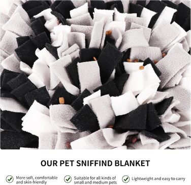 Килимок для нюхання собак IEUUMLER IE075 (45x45 см, чорний+сірий+білий) - тренувальний килимок для собак та котів