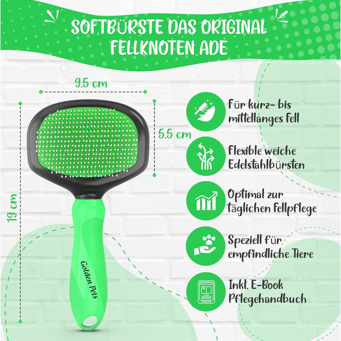 М'яка щітка для котів та собак, TESTURTEIL – переможець у порівняннях, захисні нопочки для чутливої шкіри, розмір M