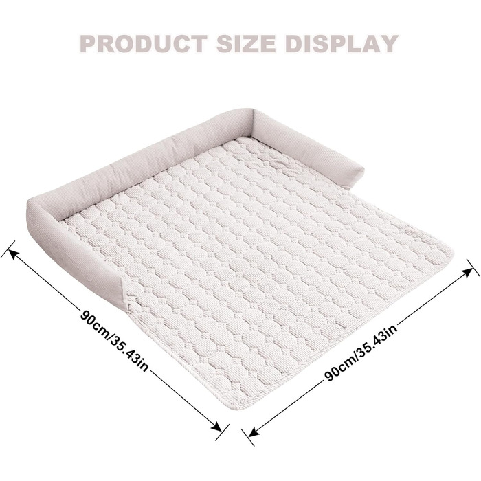 Захисний чохол для дивану LiveGo для тварин, м'яка підстилка для собак та котів, 90x90x12 см, бежевий