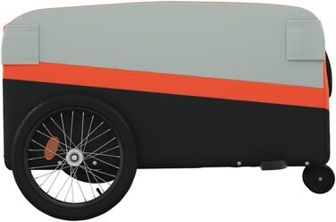 Причіп для велосипеда, вантажний/для собак, чорно-помаранчевий, 45 кг, сталь, для щоденного транспортування, універсальний, легко монтується