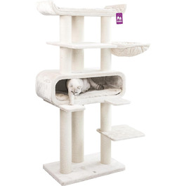 Дряпка для великих котів Petrebels Maine Coon XXL Route 180 см, беж/крем, стовпи Ø12/15 см натуральний сизаль, дизайн для мейн-кунів