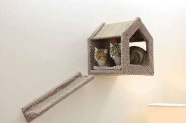 Стіновий ігровий комплекс для котів Kerbl Monte Baldo: будинок, лежанка, полиця та дряпачка (6 елементів)