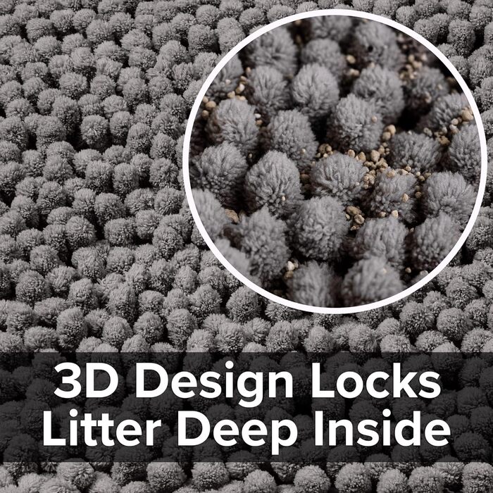 Килимок для котячого туалету CatGuru, розміри M, XL, XXL, водонепроникний, антиковзкий, можна прати, м'який, аксесуари для котів (XXL, темно-сірий, зносостійкий) XXL Темно-сірий