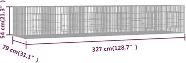 Вольєр для кроликів vidaXL, 3 секції, 163x79x54 см, оцинкована сталь, клітка для домашніх тварин