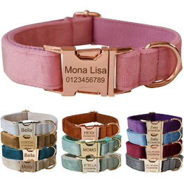 Іменний нашийник для собак з металевою застібкою, індивідуальні адресники для тварин з гравіюванням імені, телефону та адреси (Стиль А)