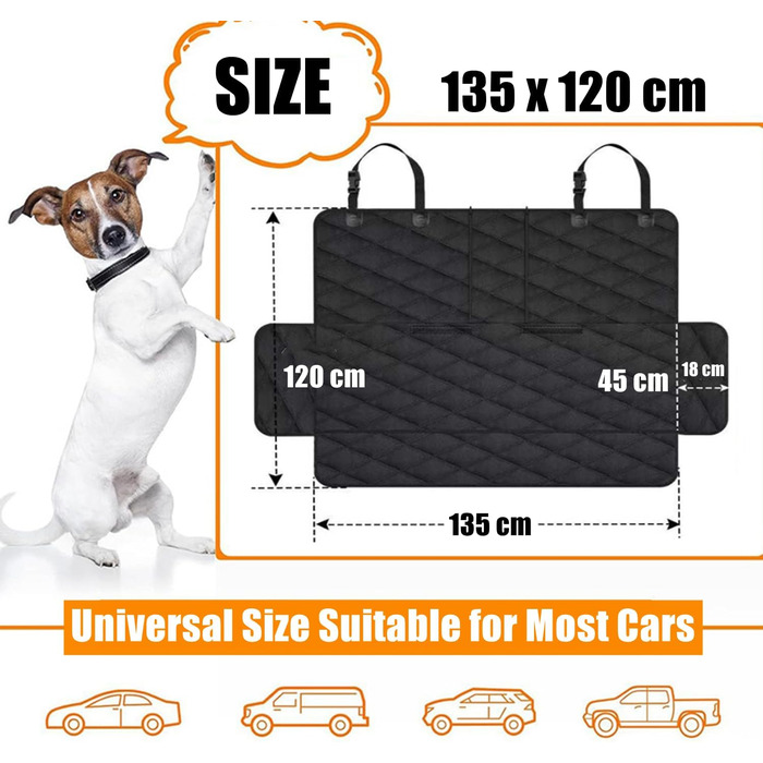 Захист для автосидіння для собак Bangminda: водовідштовхувальна, стійка до подряпин, 135x120 см