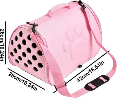 Транспортна сумка для котів Quorvex, рожева, M | М'яка переноска для тварин, для міста, подорожей, ветеринара