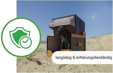 Клітка-лежанка для собак Outgarden з дерева, з тінню та мисками | Лежанка для собак маленьких порід | Чорний з блакитно-білим | Темно-синій матеріал